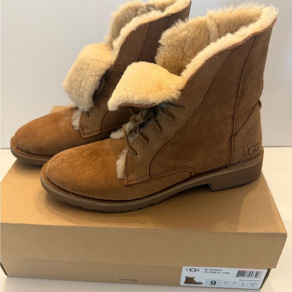 UGG Women's Quincy Tan Shearling Boots